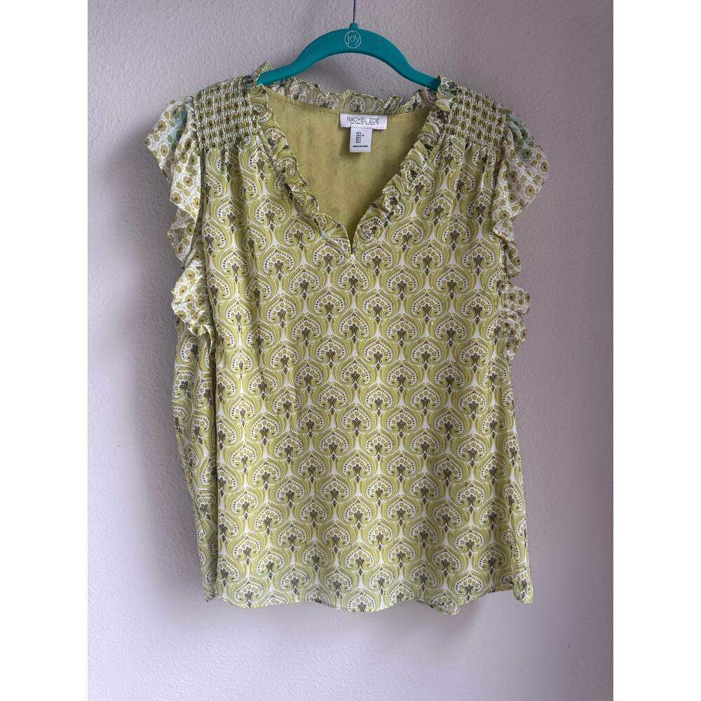 Green Pattern Rachel Zoe Sleeveless Top - Size Large